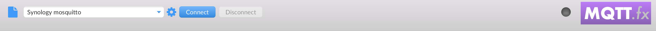 Connection bar in profile mode, with a saved profile selected